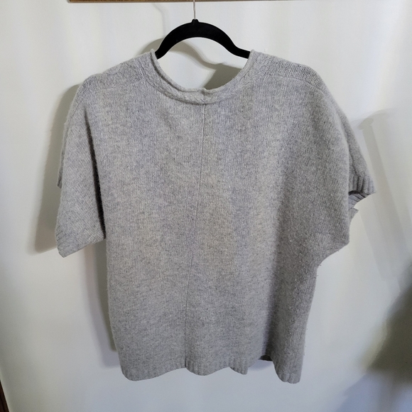 Kenar Wool and Angora Gray Cardigan with Flower Pin, Size Large - Picture 4 of 4